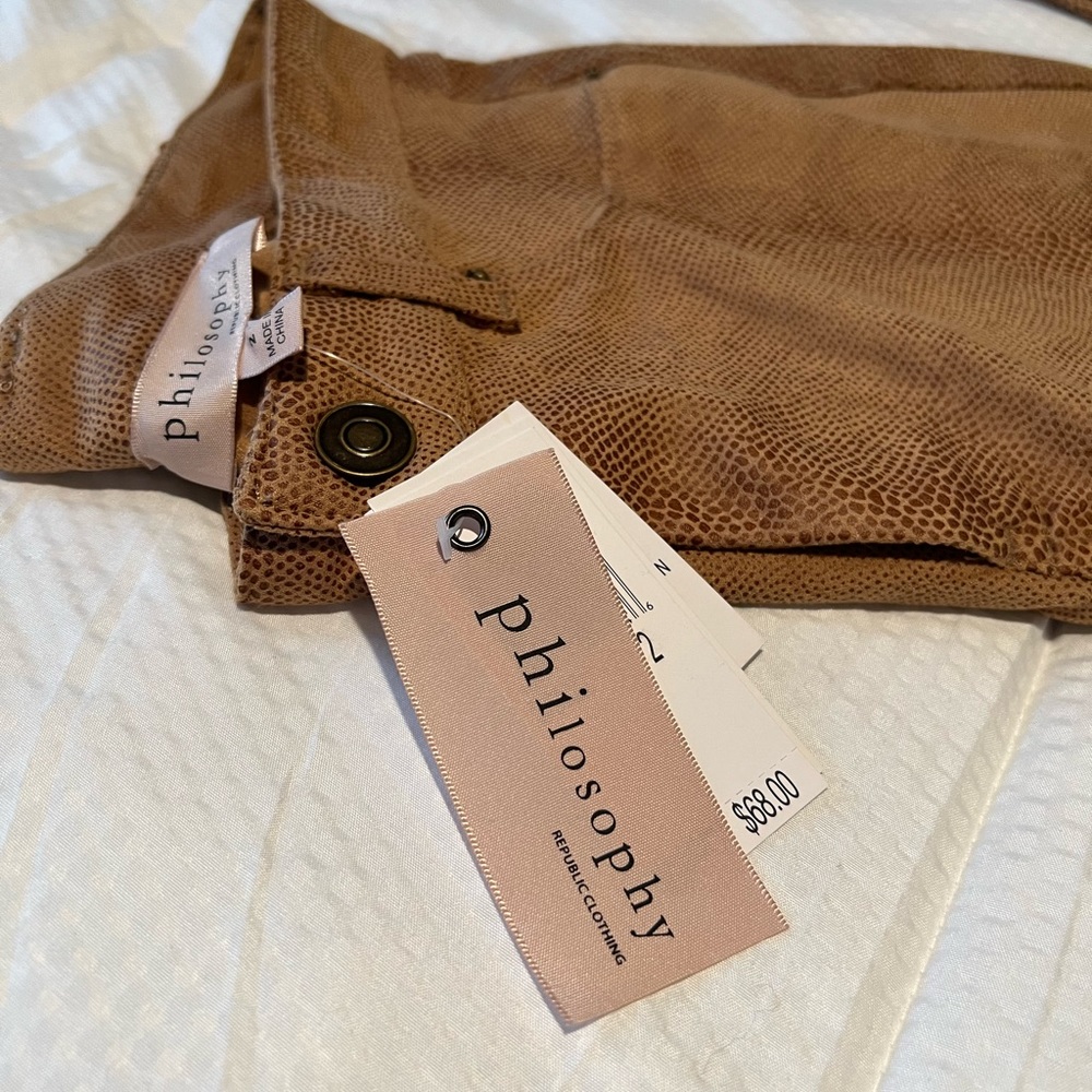 NWT! Philosophy Faux Leather Pants - Picture 2 of 6